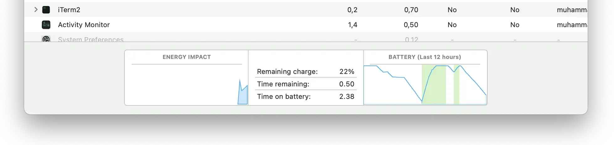 See Battery Information on Activity Monitor